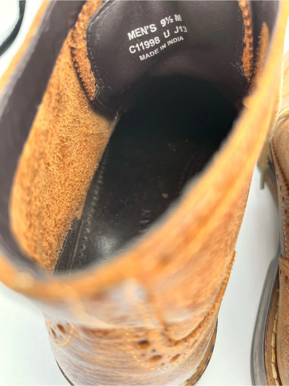 COLE HAAN Wingtip Ankle Boots Chestnut Brown Leather